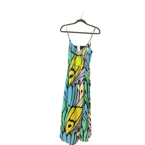 Sam‎ Edelman Butterfly Trapeze Maxi Dress Size Large - Picture 1 of 13